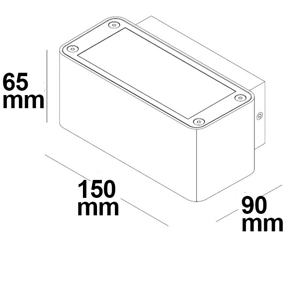 Applique LED direct/indirect 4x3W CREE, IP54, anthracite, blanc chaud – Image 2