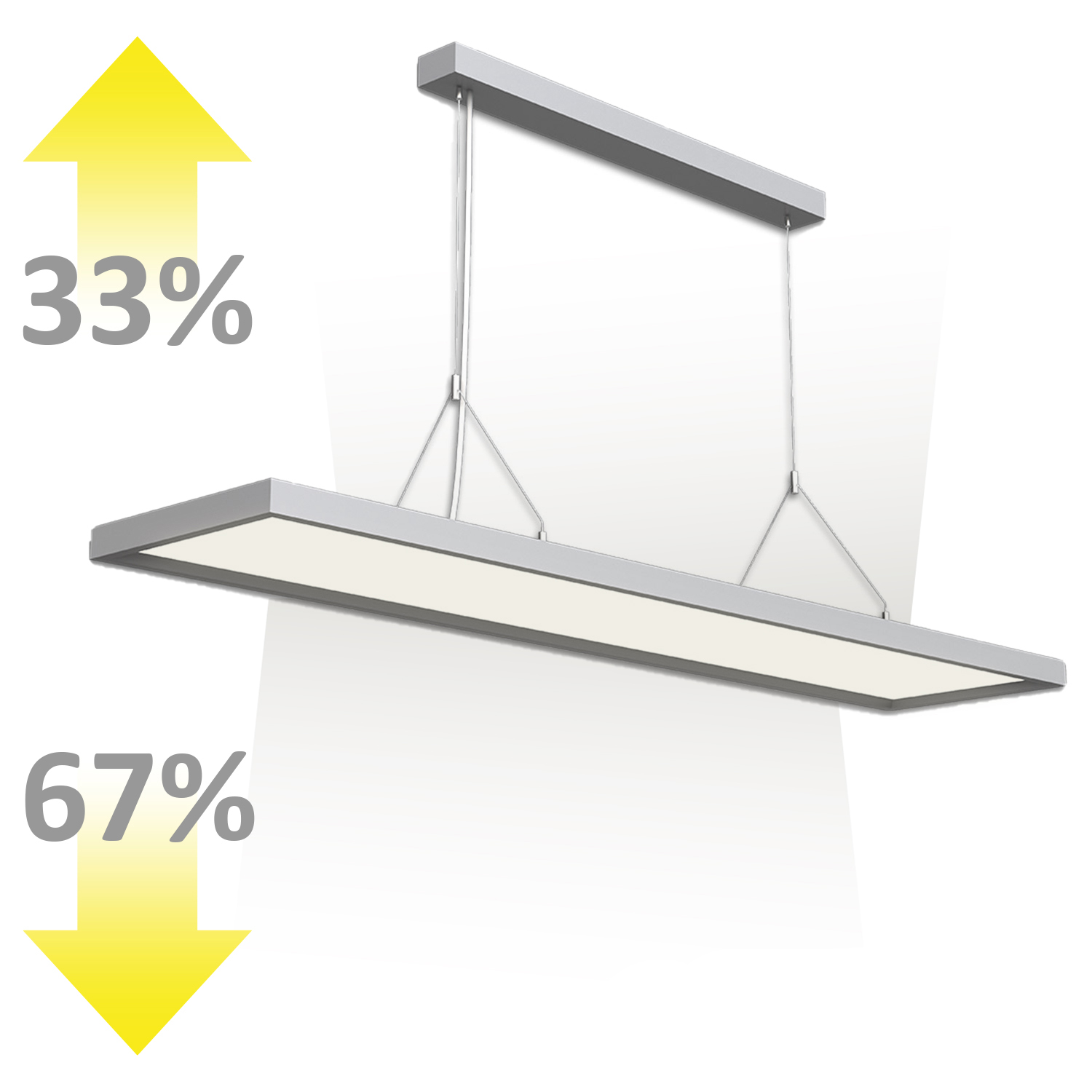 Pendentif LED Office Pro direct/indirect, 20+40W, argent, UGR<19, 4000K, dimmable 1-10V – Image 2