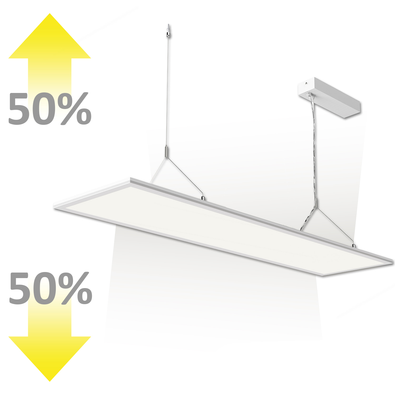 Pendentif de bureau LED direct/indirect, 20+20W, 30x120cm, blanc, UGR<19, 4000K, dimmable – Image 3