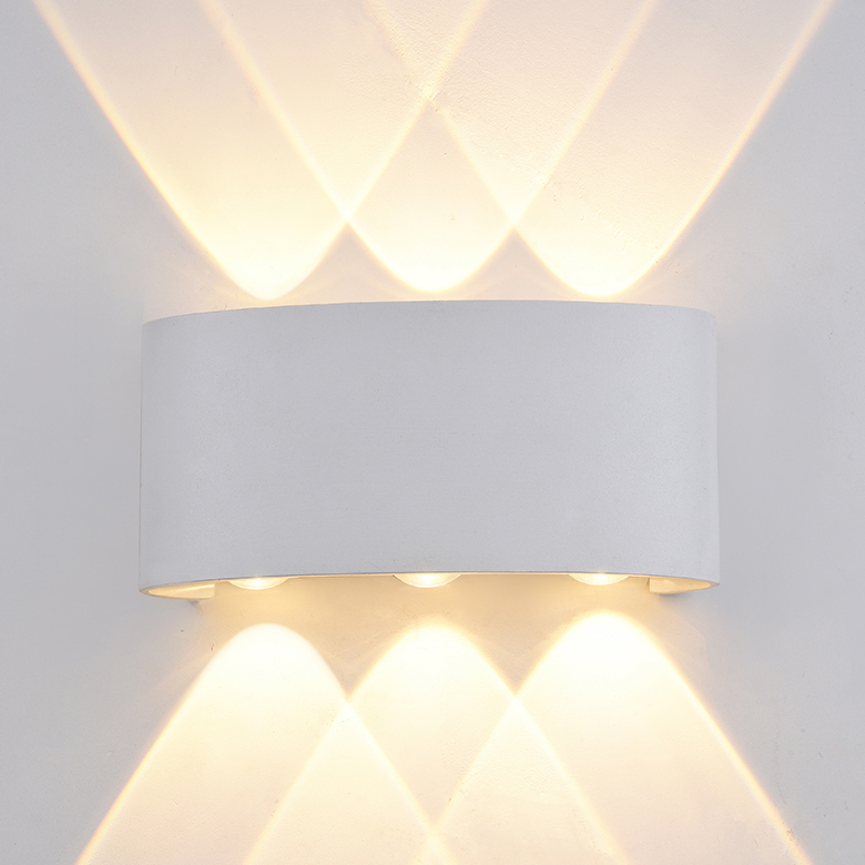 Applique LED direct/indirect 6*1W CREE, IP54, blanc sable, blanc chaud – Image 2