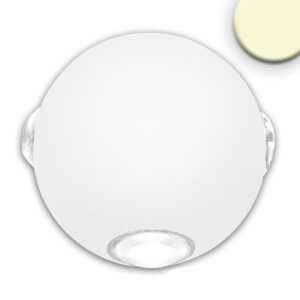 Applique LED direct/indirect 4*1W CREE, IP54, blanc sable, blanc chaud