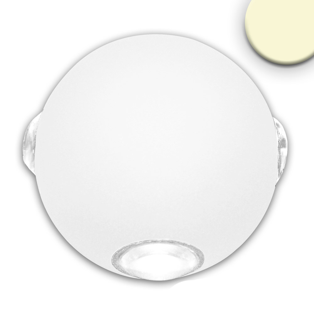 Applique LED direct/indirect 4*1W CREE, IP54, blanc sable, blanc chaud