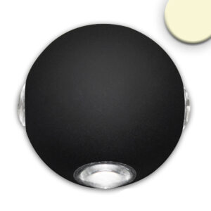 Applique LED direct/indirect 4*1W CREE, IP54, noir sable, blanc chaud