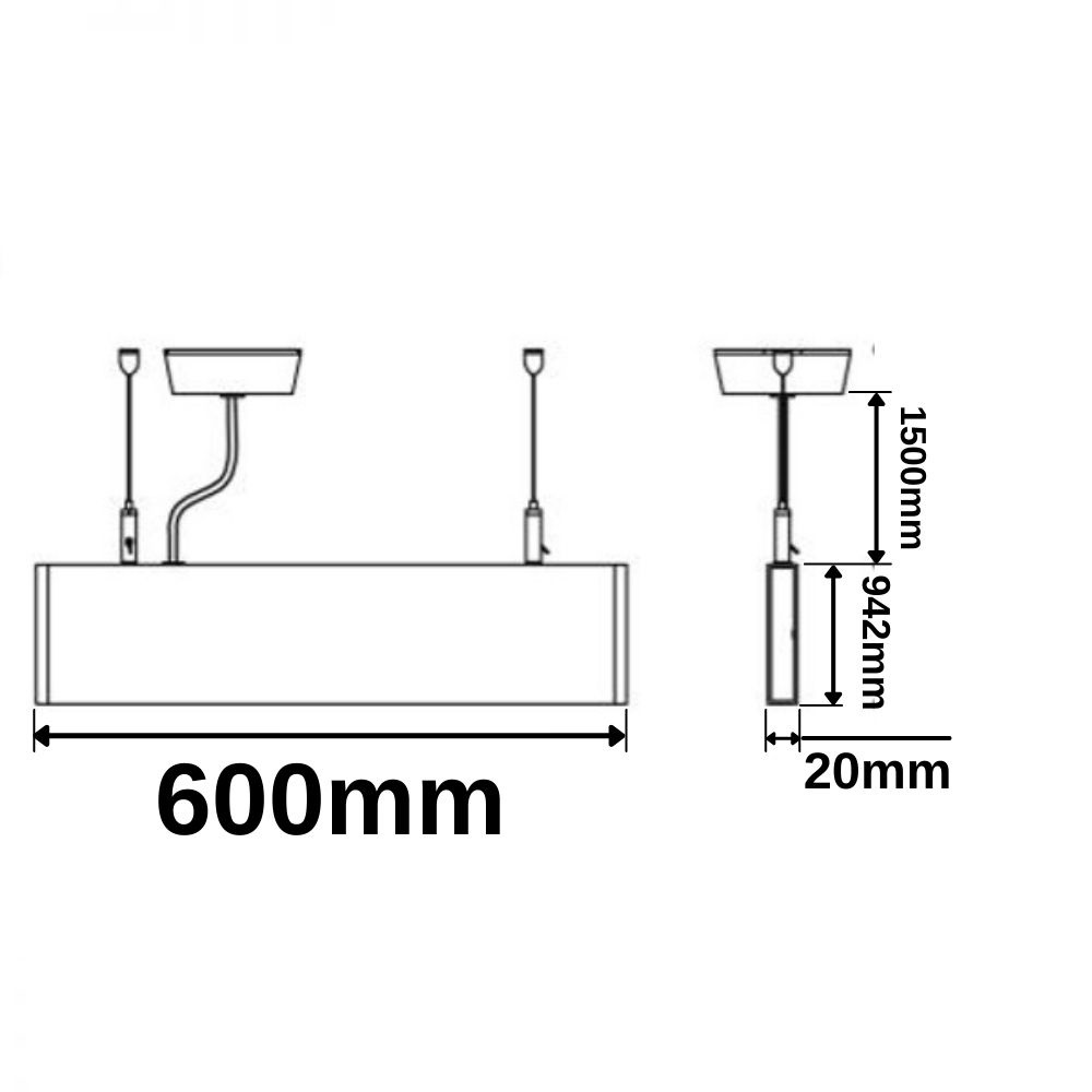 Suspension LED gamme Linéar, écl direct/indirect 600, 25W, linéaire connectable, blanc, blanc chaud – Image 4