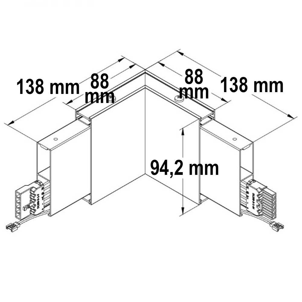 Connecteur d´angle à 90° pour luminaire suspendu Linear direct/indirect, 3W, blanc, blanc neutre – Image 2
