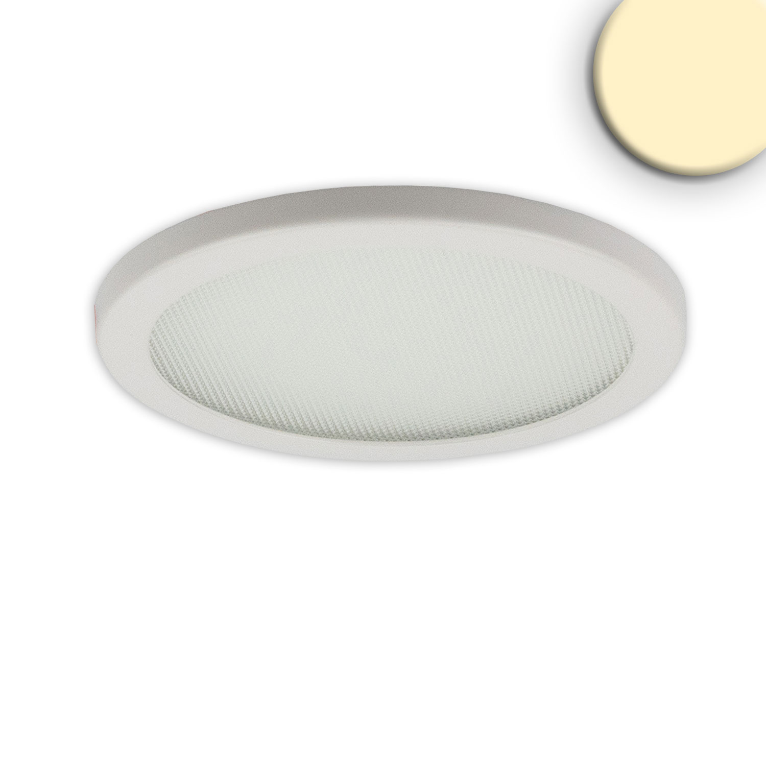 Downlight LED Flex 8W, prismatique, 120°, orifice 50-100mm, blanc chaud, dimmable