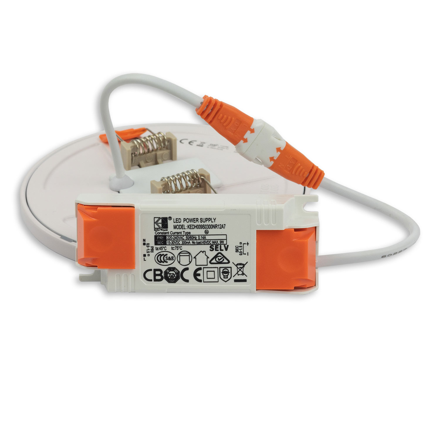 Downlight LED Flex 8W, prismatique, 120°, orifice 50-100mm, blanc chaud, dimmable – Image 2