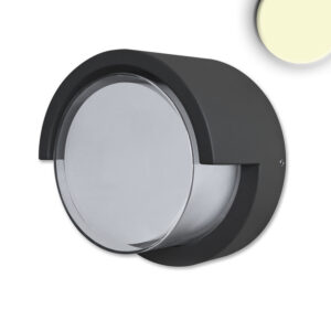 Luminaire mural LED rond, IP54, 6 W, noir sable, blanc chaud