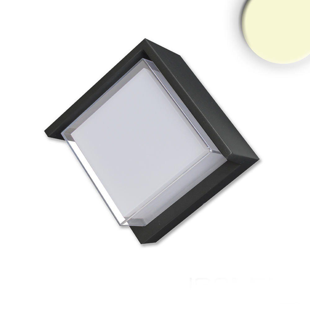 Luminaire mural LED rectangulaire, IP54, 6 W, noir sable, blanc chaud