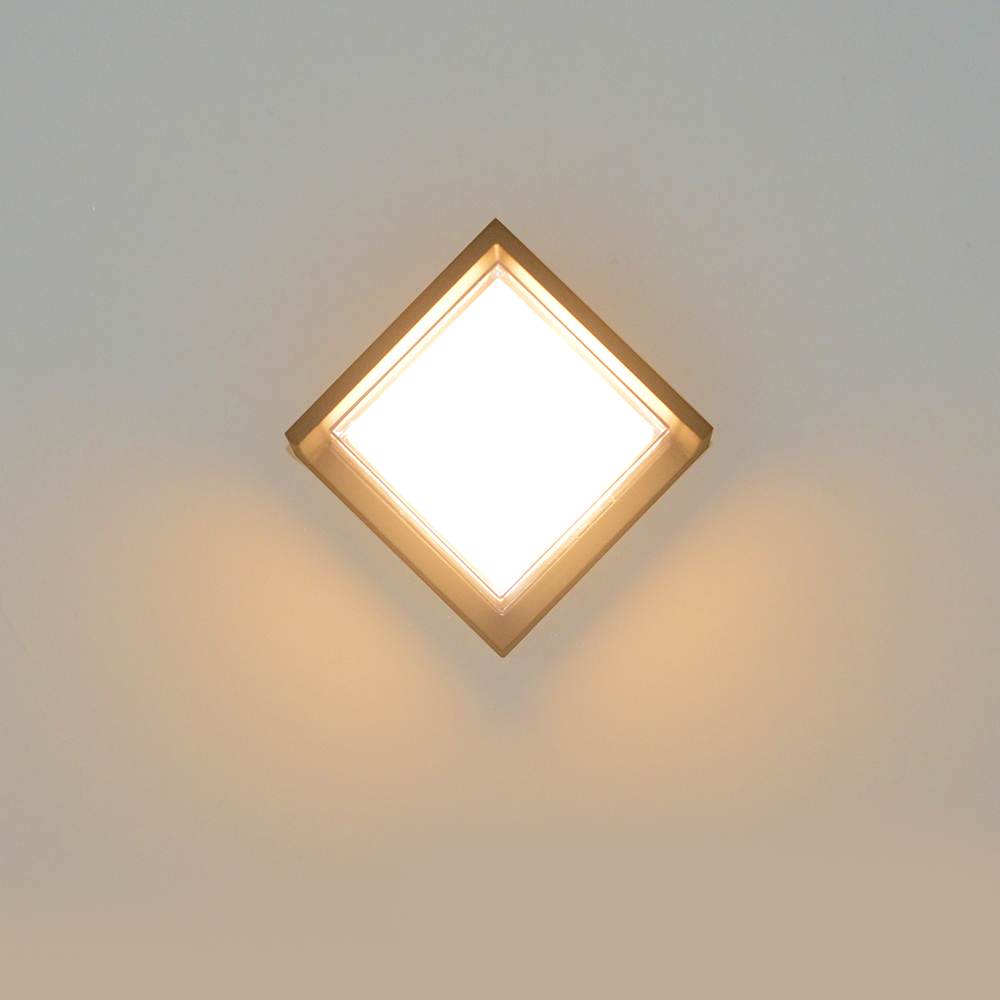 Luminaire mural LED rectangulaire, IP54, 6 W, noir sable, blanc chaud – Image 2