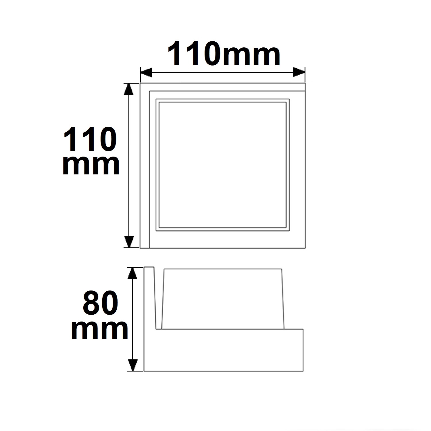 Luminaire mural LED rectangulaire, IP54, 6 W, noir sable, blanc chaud – Image 3