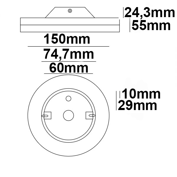 Luminaire mural LED rond, IP54, 12 W, noir sable, blanc chaud – Image 3