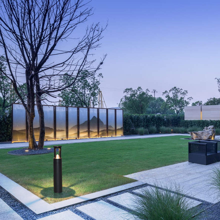 Éclairage d'allée LED borne 4, 80 cm, 9 W, noir sable, blanc chaud – Image 2