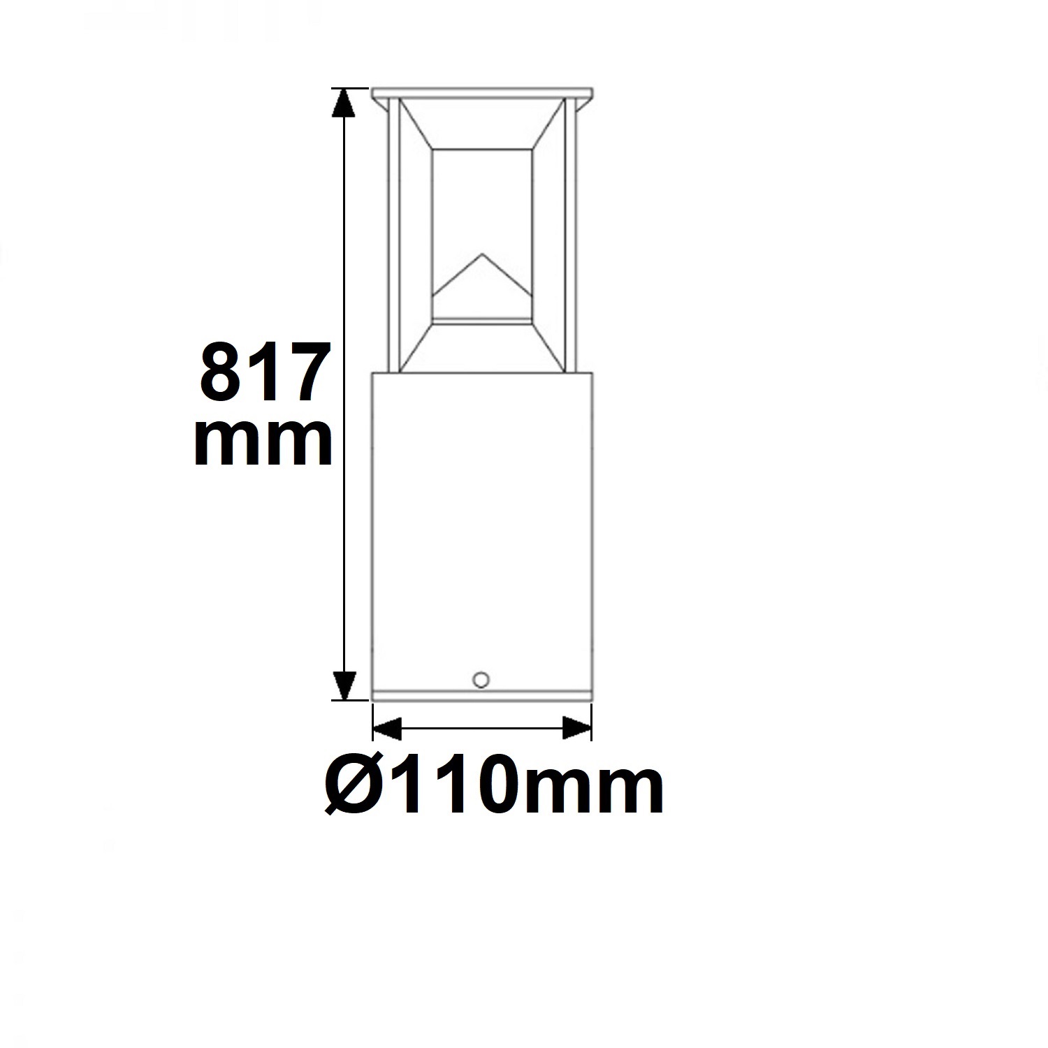 Éclairage d'allée LED borne 4, 80 cm, 9 W, noir sable, blanc chaud – Image 3