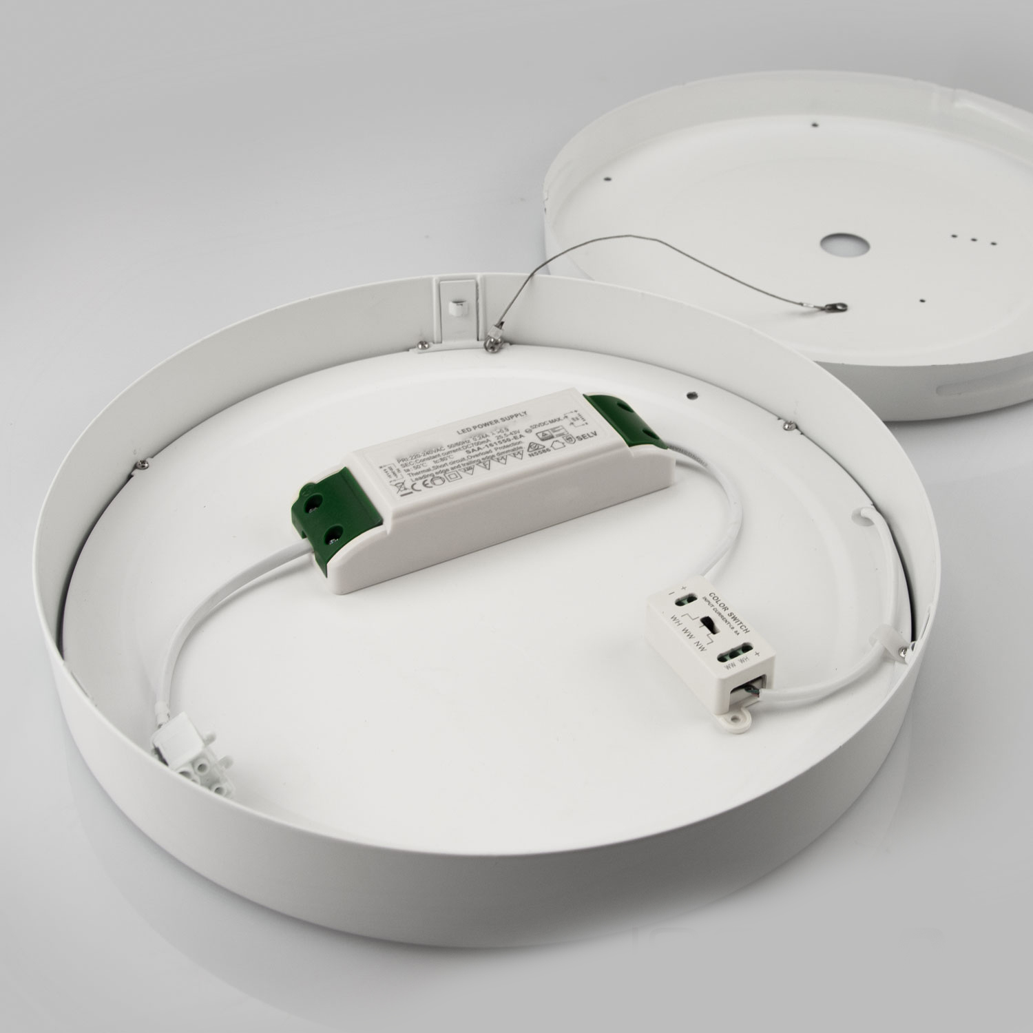 Plafonnier LED PRO noir, 30W, rond, 300mm, ColorSwitch 2700|3000|4000K, dimmable – Image 2