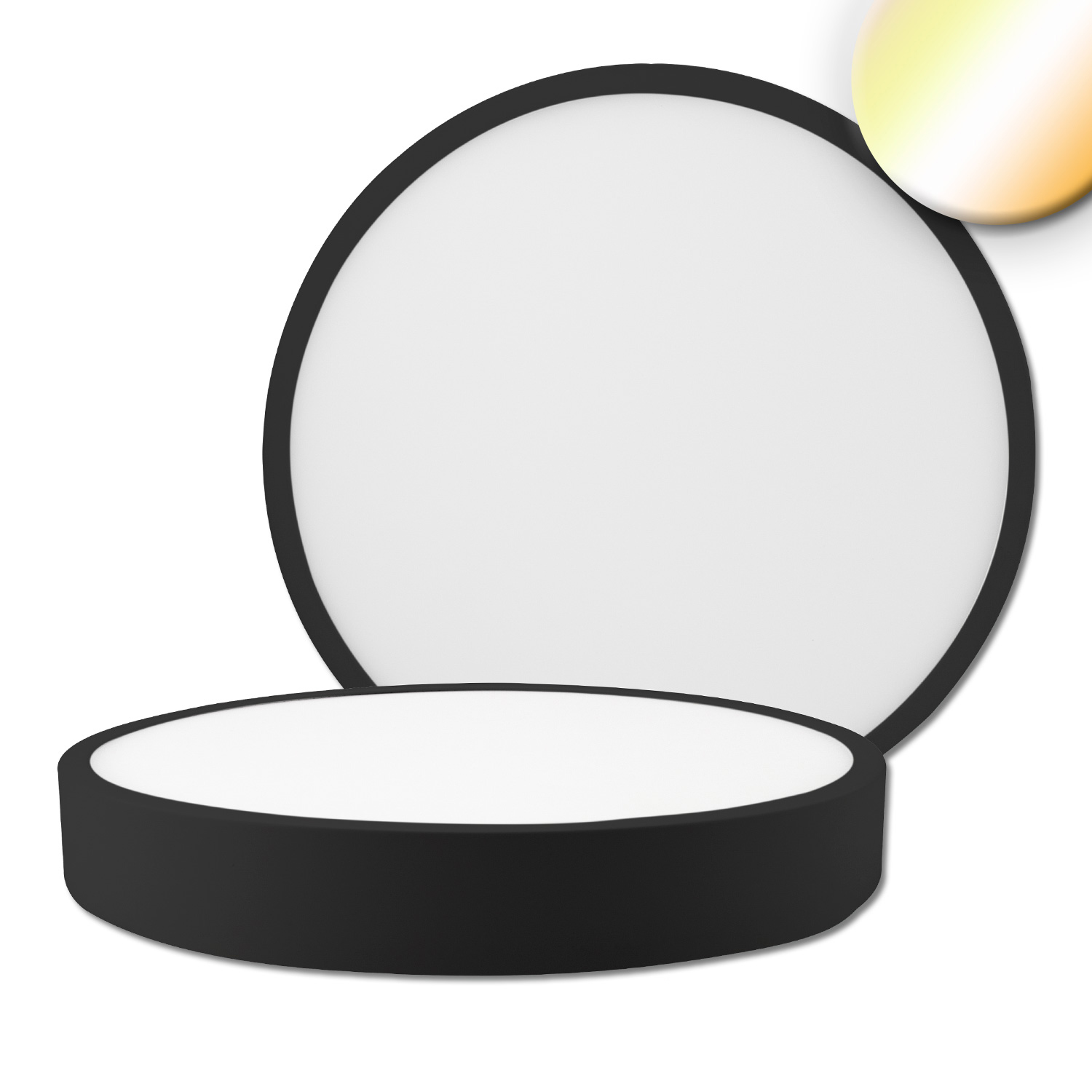 Plafonnier LED PRO noir, 30W, rond, 300mm, ColorSwitch 2700|3000|4000K, dimmable