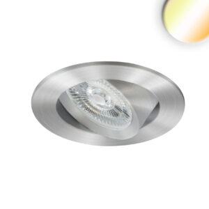 Luminaire encastré à LED Sunset Slim68, rond, 9W, 1800-2800K, dim-to-warm, gris/noir/blanc