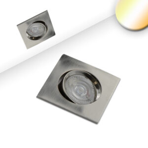 Luminaire encastré à LED Sunset Slim68, angulaire, 9W, 1800-2800K, dim-to-warm, gris/noir/blanc