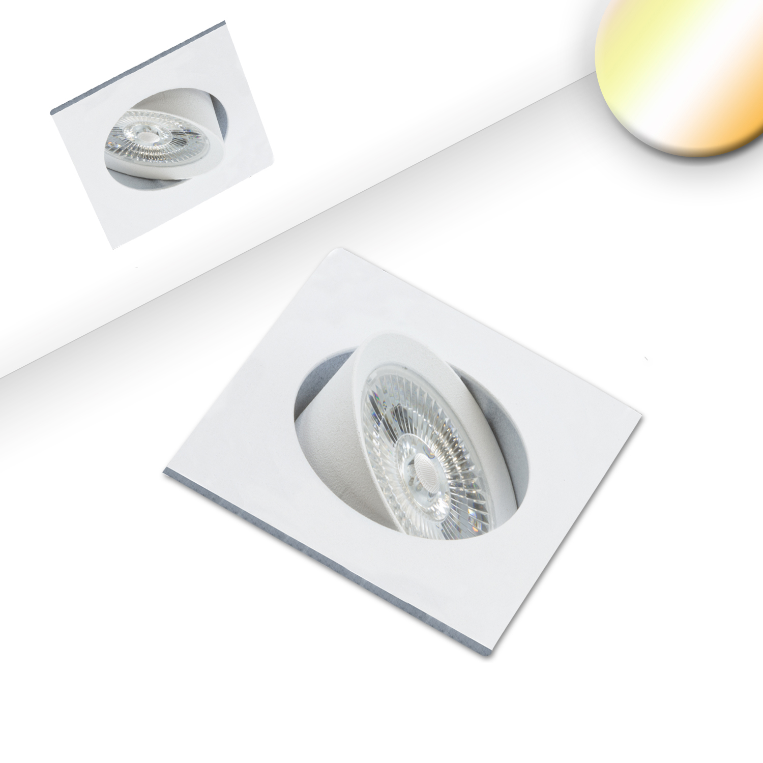 Luminaire encastré à LED Sunset Slim68, angulaire, 9W, 1800-2800K, dim-to-warm, gris/noir/blanc – Image 3