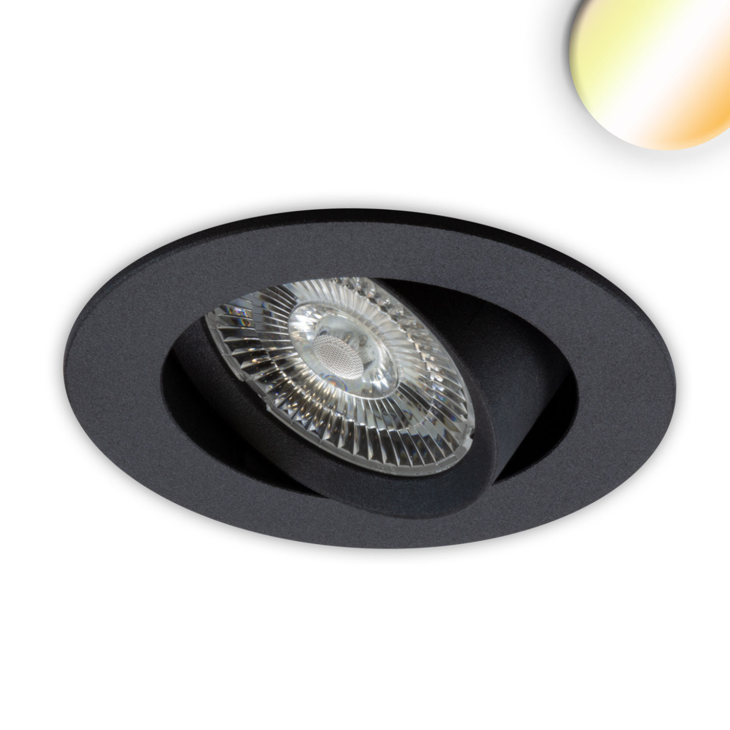 Luminaire encastré à LED Sunset Slim68, rond, 9W, 1800-2800K, dim-to-warm, gris/noir/blanc – Image 2