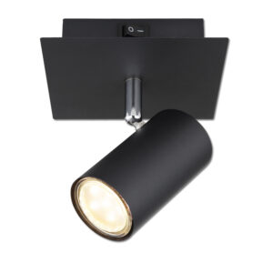 Applique noire, avec interrupteur, 1xdouilleGU10, sans ampoule