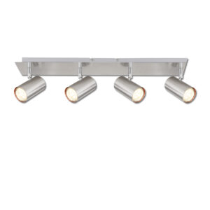 Spot de plafond nickel mat, 4xGU10 douille, sans éclairage