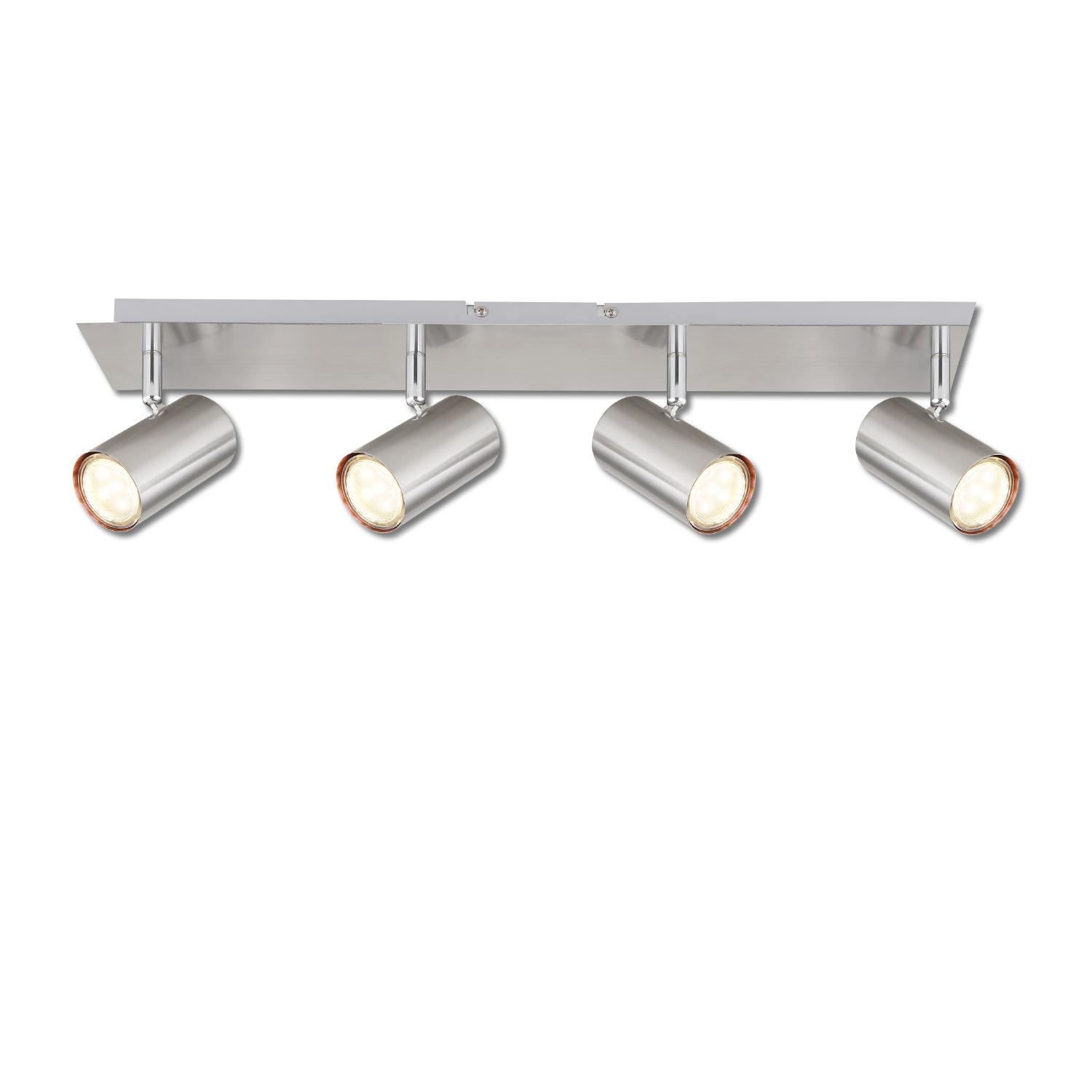 Spot de plafond nickel mat, 4xGU10 douille, sans éclairage