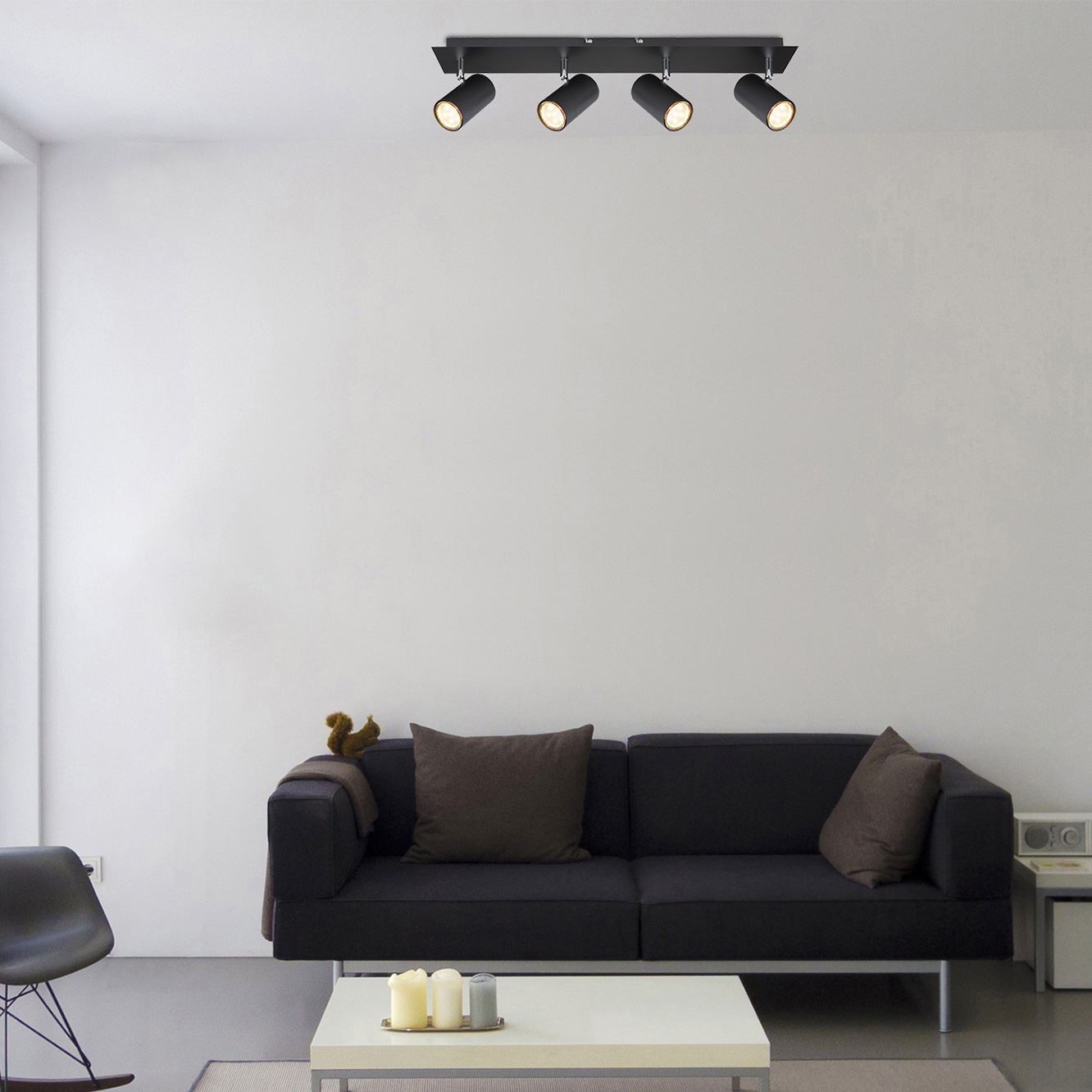 Spot de plafond nickel mat, 4xGU10 douille, sans éclairage – Image 2