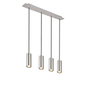Luminaire suspendu nickel mat, 4xGU10 douilles, sans ampoules
