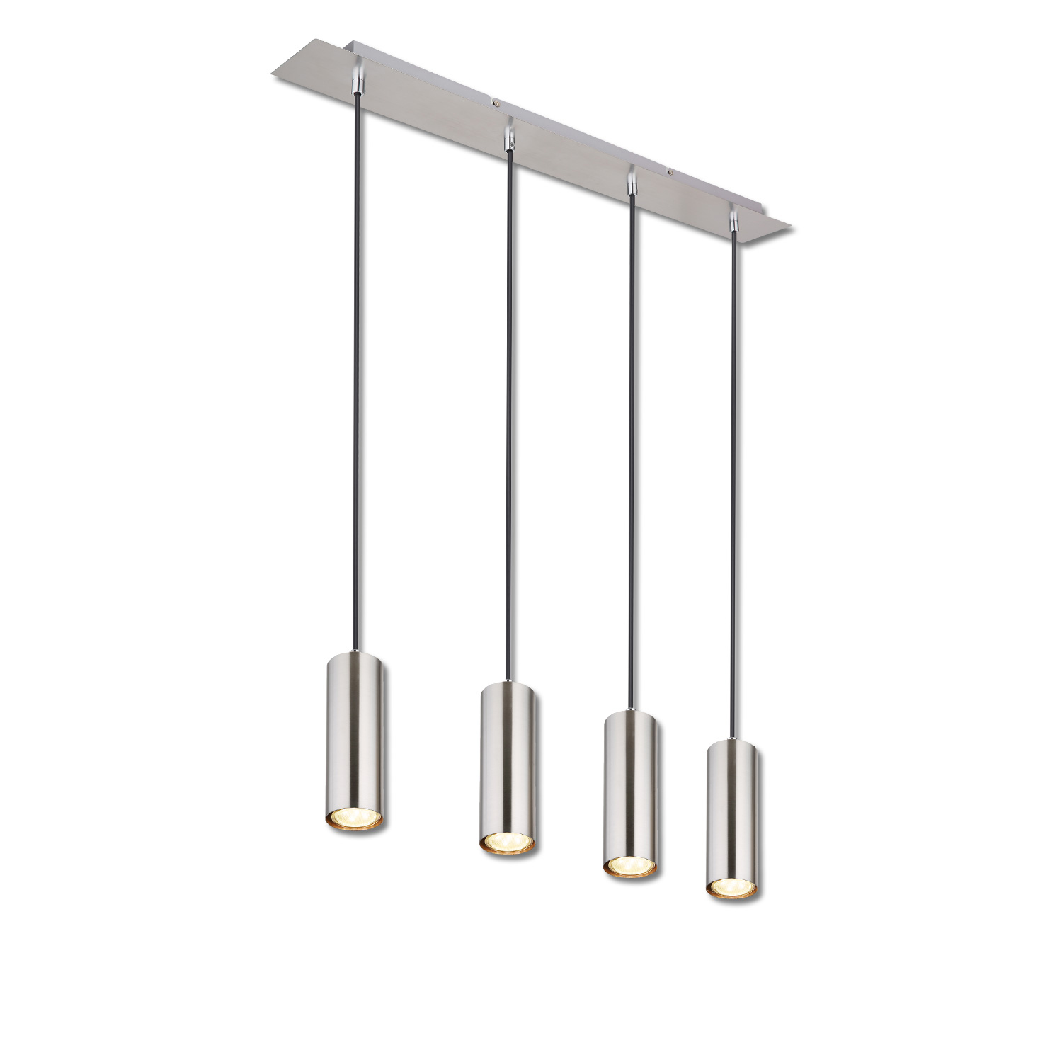 Luminaire suspendu nickel mat, 4xGU10 douilles, sans ampoules