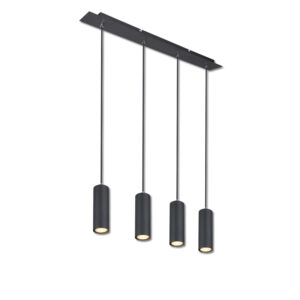 Luminaire suspendu noir mat, 4xGU10 douilles, sans ampoules