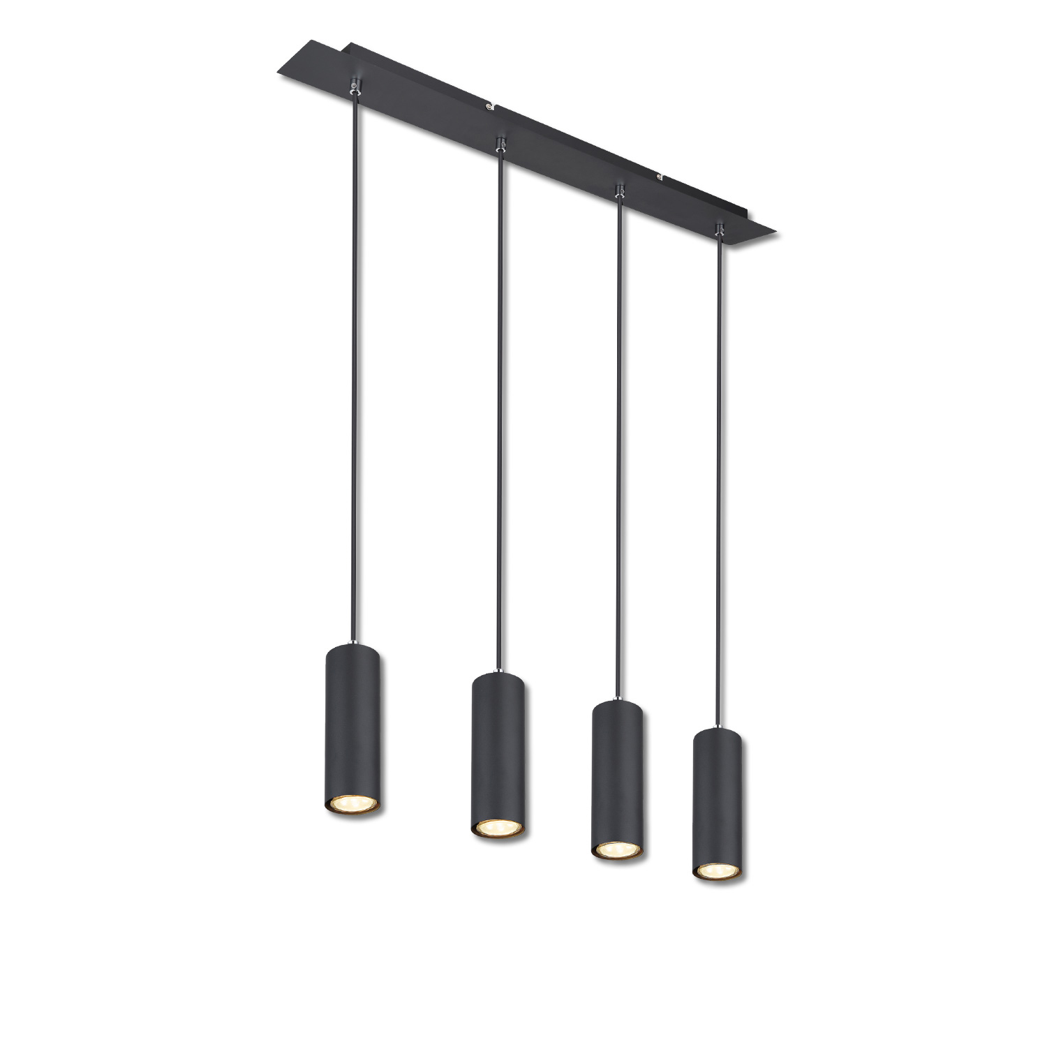 Luminaire suspendu noir mat, 4xGU10 douilles, sans ampoules