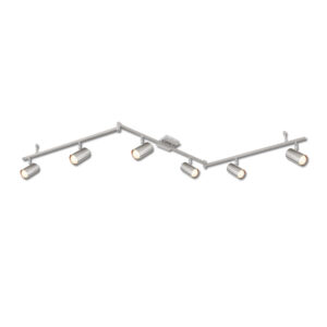 Spot de plafond nickel mat, 6xGU10 douille, sans éclairage