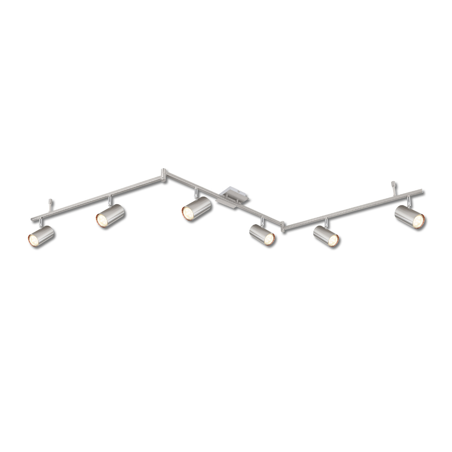 Spot de plafond nickel mat, 6xGU10 douille, sans éclairage