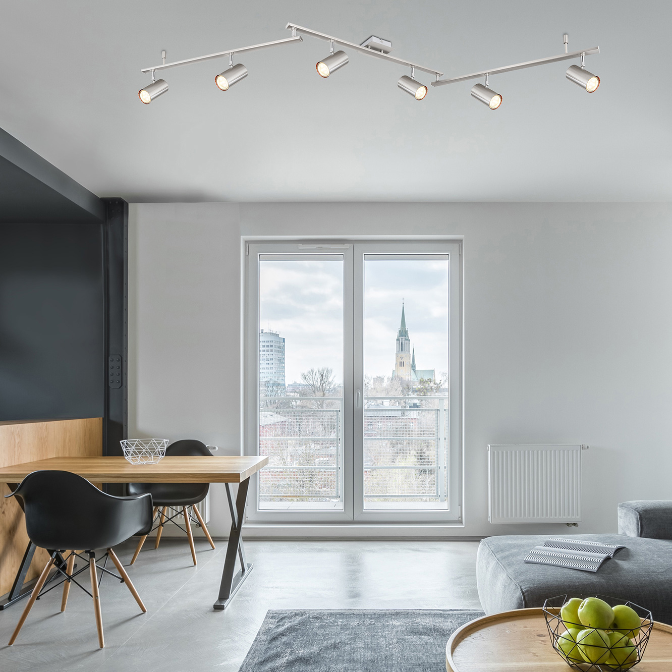 Spot de plafond nickel mat, 6xGU10 douille, sans éclairage – Image 2