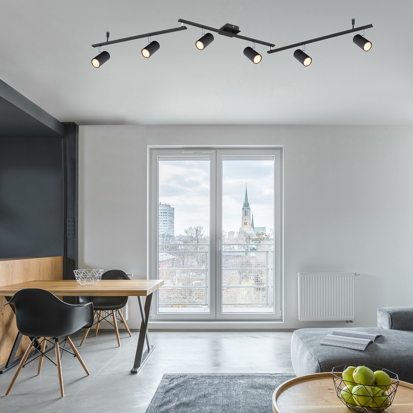 Spot de plafond noir mat, 6xGU10 douille, sans ampoules – Image 3