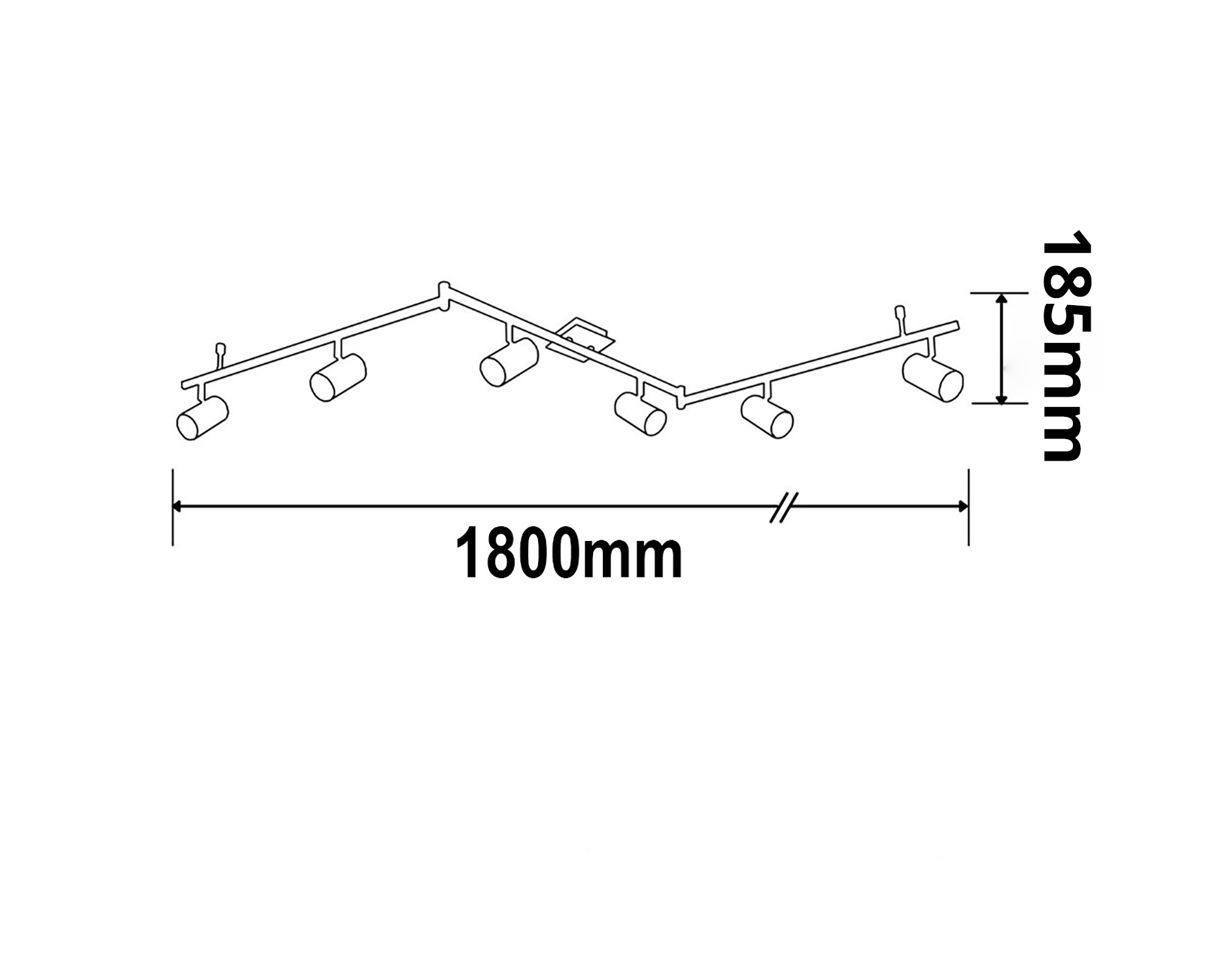 Spot de plafond noir mat, 6xGU10 douille, sans ampoules – Image 4