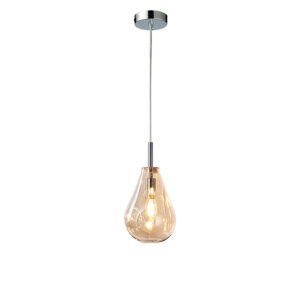 Suspension LED, verre ambré, E14, 300cm