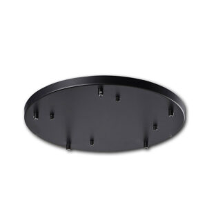 Auvent de plafond rond, noir, pour une suspension quintuple