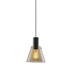 Luminaire pendentif, amber concave verre, E27, 20cm, 50-300cm