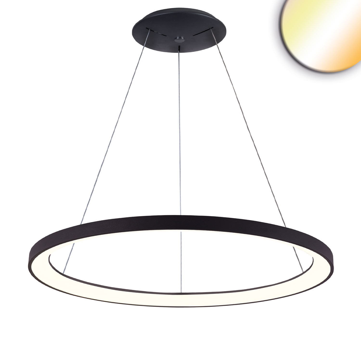 Luminaire suspendu LED Orbit 780, noir, 60W, rond, ColorSwitch 3000|3500|4000K, dimmable