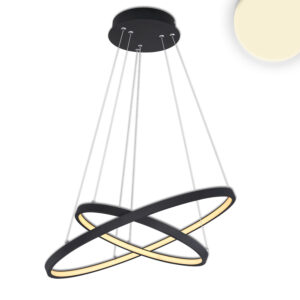 Luminaire suspendue LED Ring 18W+23W, noir, blanc chaud