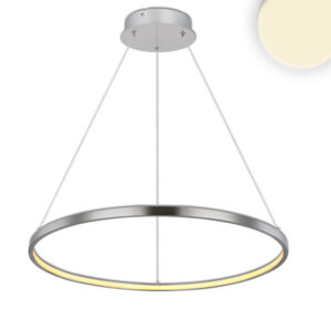 Luminaire suspendue LED Ring 29W, argent, blanc chaud