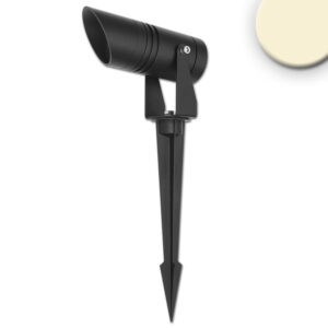 Projecteur LED de jardin, rond, inox, noir, 220V, IP65, 10W, 30°, blanc chaud