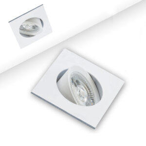 Luminaire encastré à LED Slim68 blanc, angulaire, 9W, dimmable