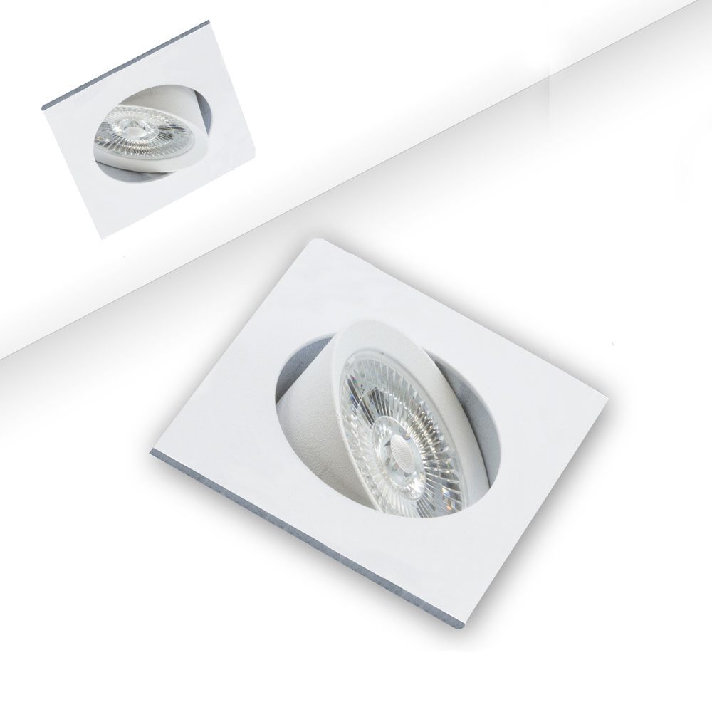 Luminaire encastré à LED Slim68 blanc, angulaire, 9W, dimmable