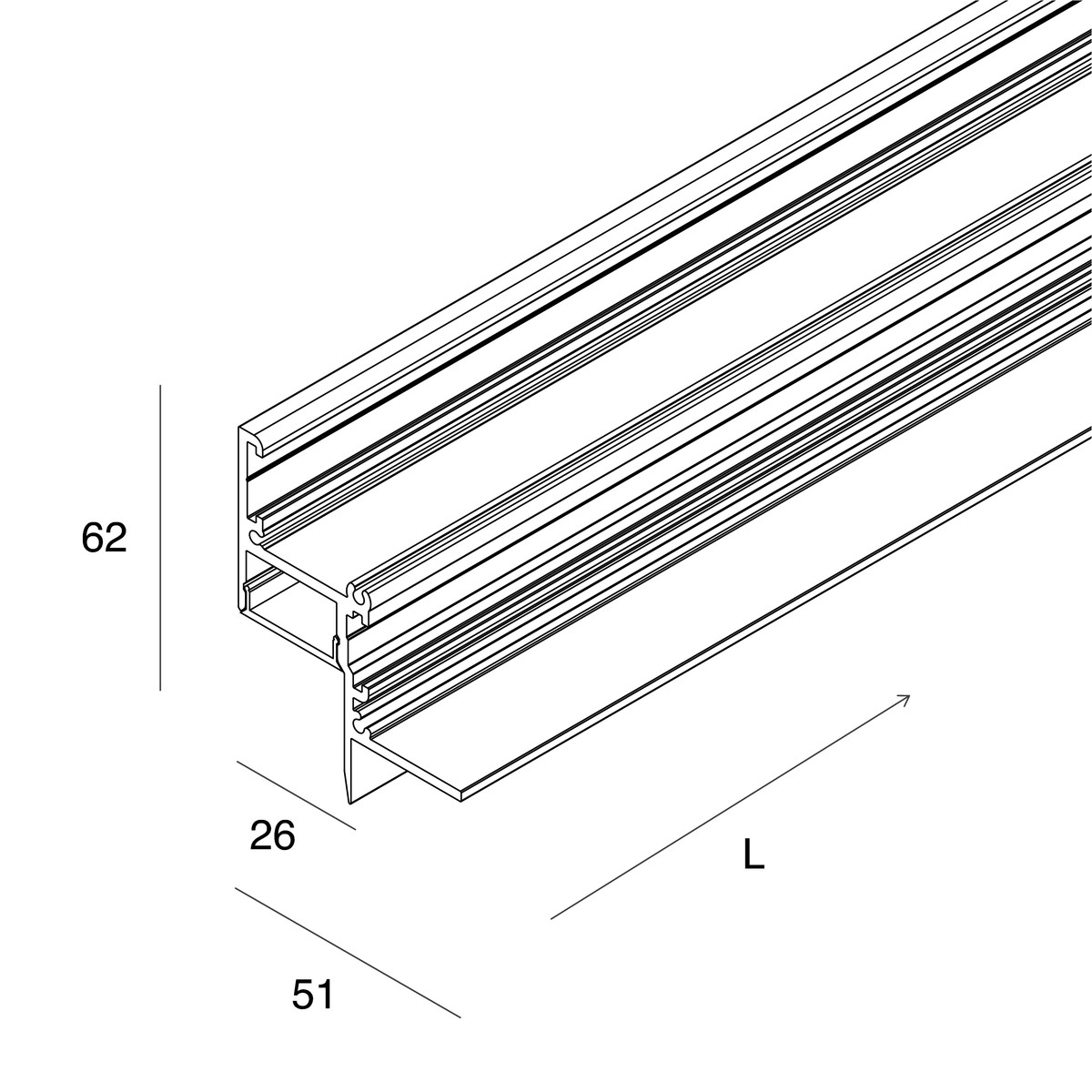 Profilé pour ruban LED P-25 – Image 2