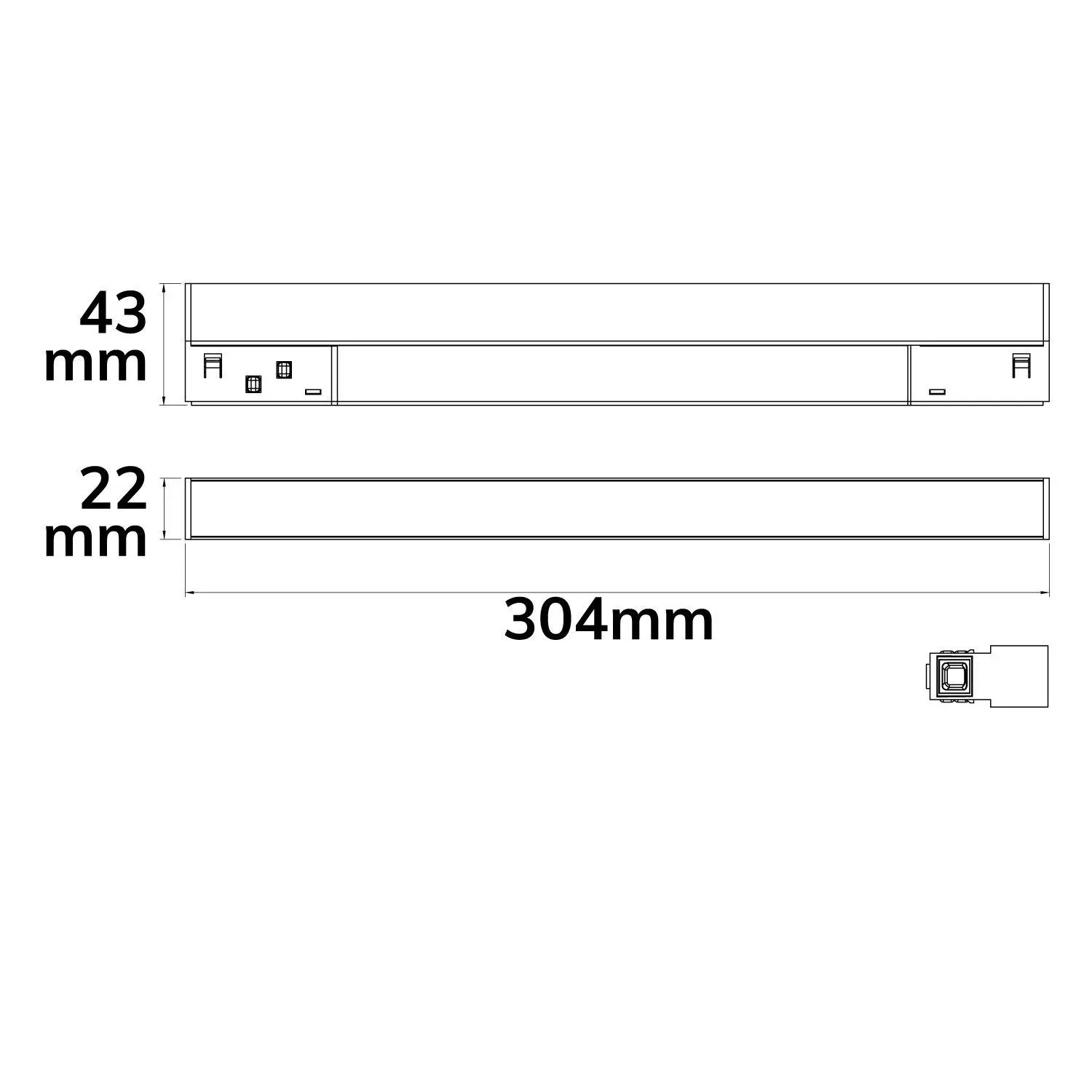 Luminaire linéaire Track48 30cm, 10W, 3000K, noir – Image 3