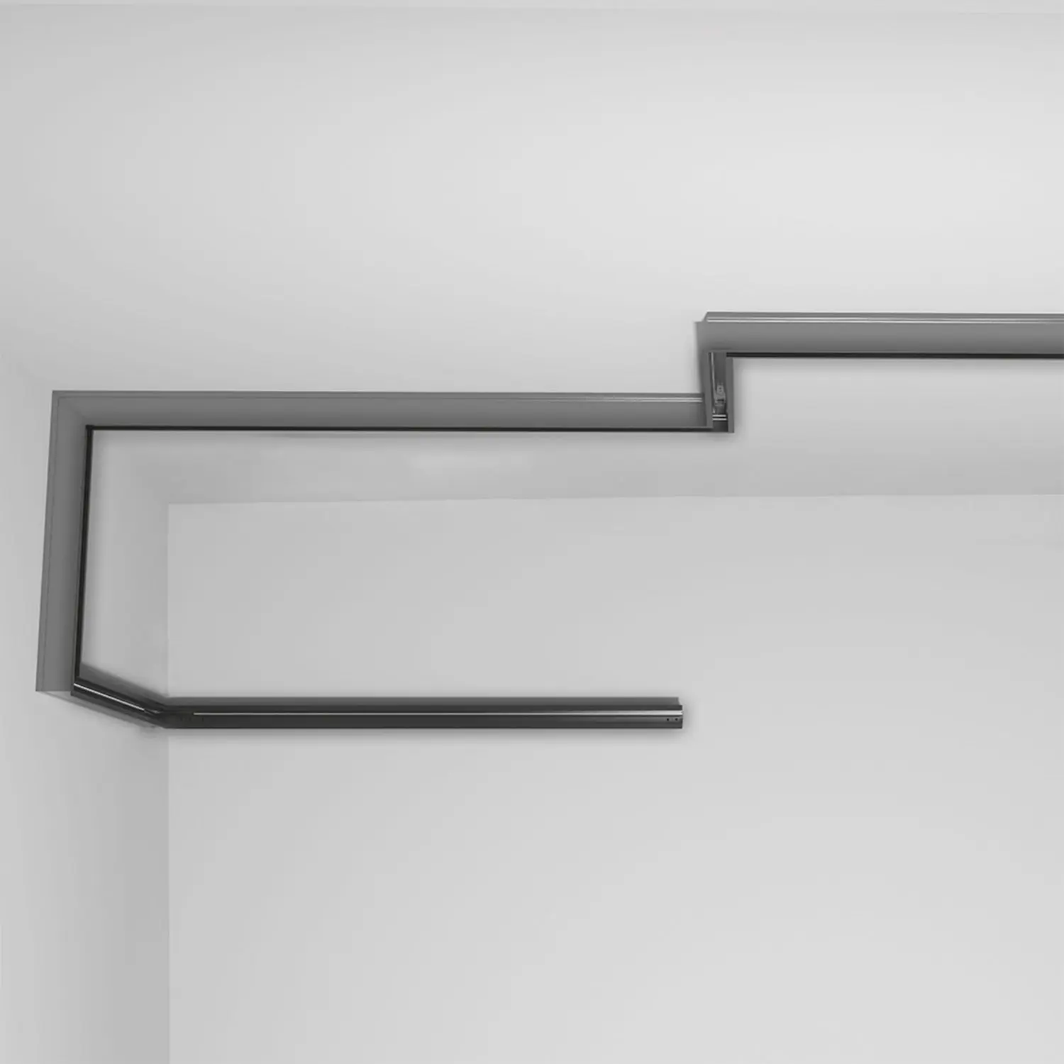 Skip to the beginning of the images gallery Track48 rail encastré, noir, 200cm, 4 pôles, incl. embouts de finition et diffuseur de protection