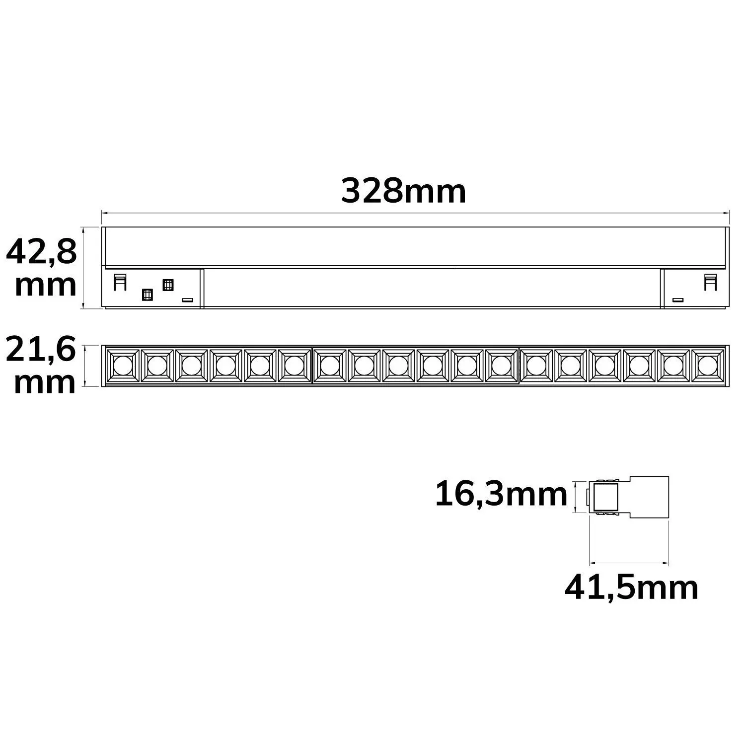 Luminaire linéaire Track48 32cm, 18W, 3000K, noir – Image 3
